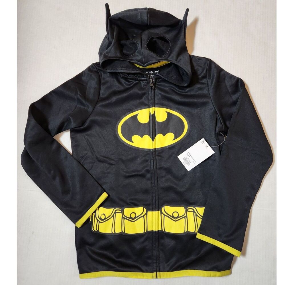 Batman Full‑Zip Hoodie Kids Size 10 Jumping Beans Mask Hood